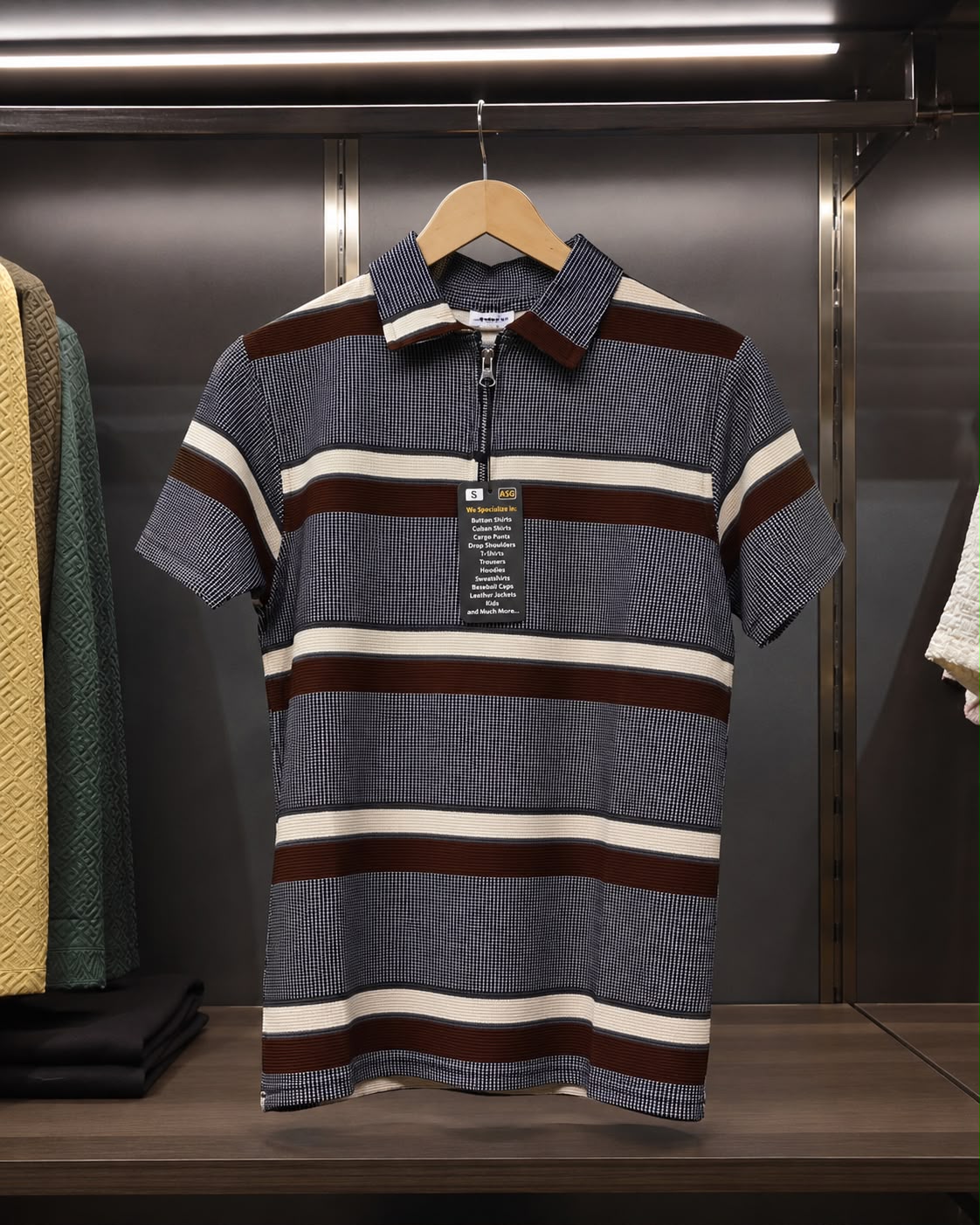 Navy Zip Polo